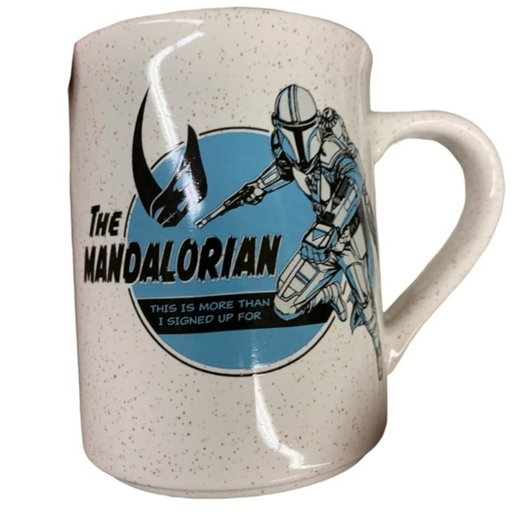 The Mandalorian White Ceramic Coffee Mug Star Wars New.